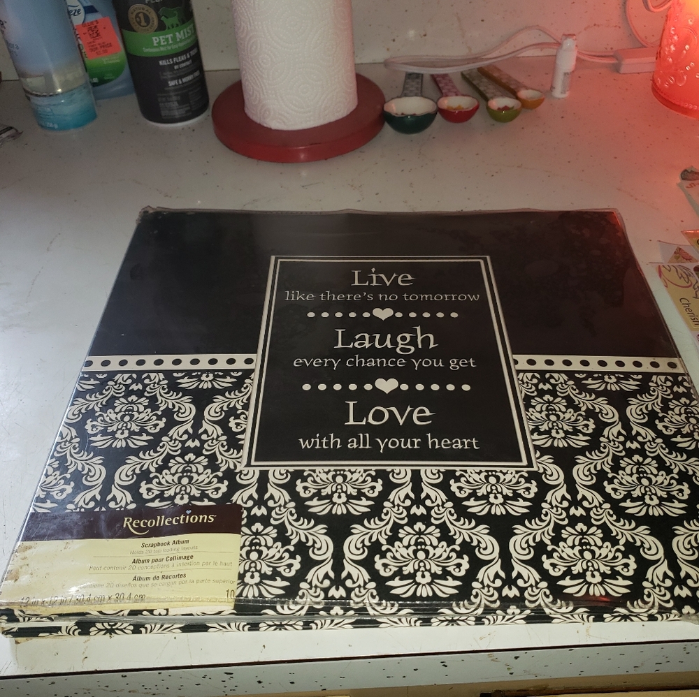 Scrapbook and lots of stickers, papers, decorations.  All brand new